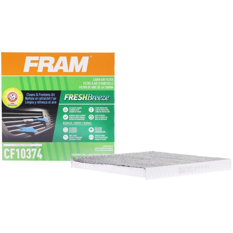 FRAM Fresh Breeze Cabin Air Filter CF10374 with Arm Hammer