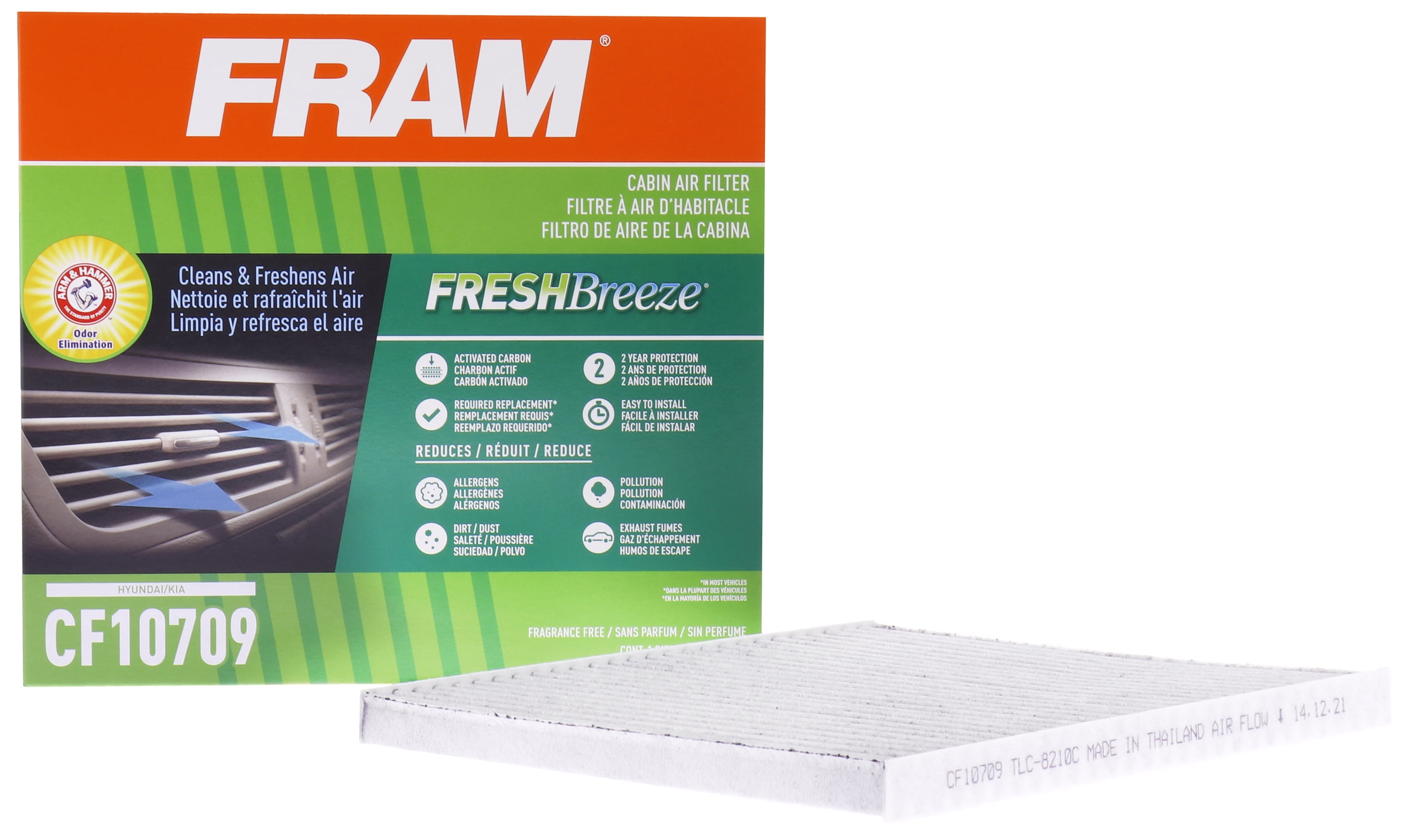 FRAM Fresh Breeze Cabin Air Filter, CF10709 Fits select 20122017 HYUNDAI ACCENT, 20102013 KIA