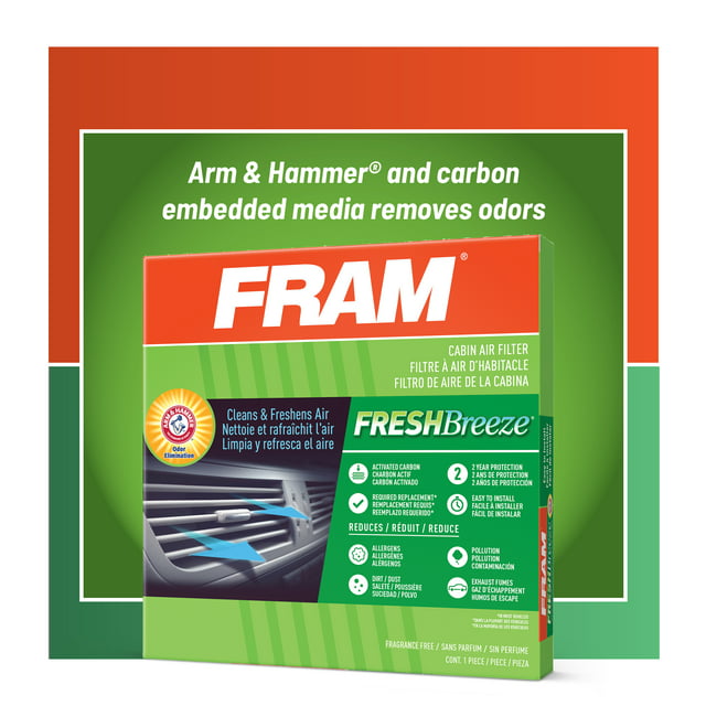 FRAM Fresh Breeze Cabin Air Filter CF10896 with Arm & Hammer Baking Soda, for Select Hyundai and Kia Vehicles Fits select: 2007-2010 HYUNDAI SONATA, 2011-2012 HYUNDAI SANTA FE