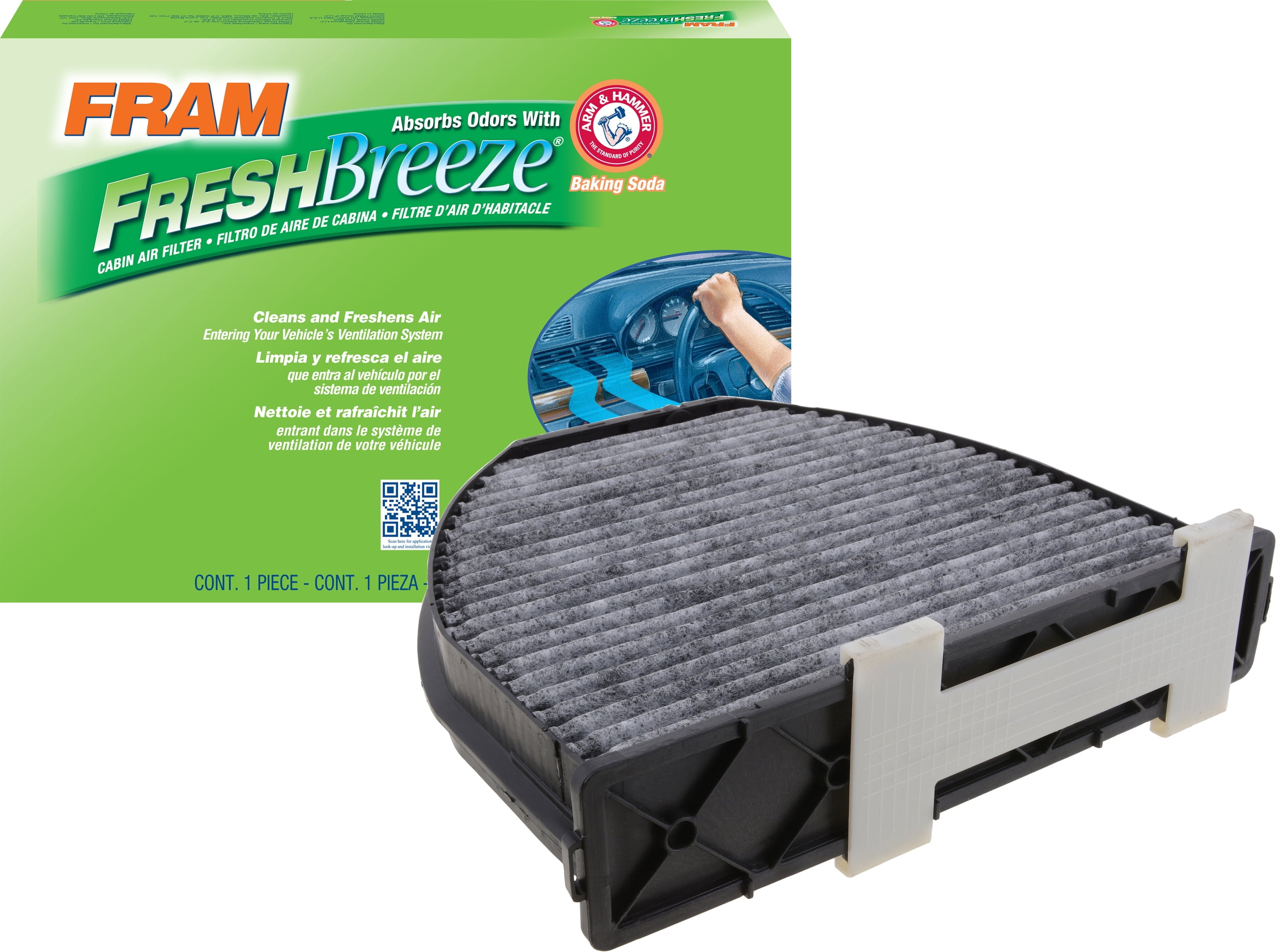 FRAM Fresh Breeze Cabin Air Filter CF10934 with Arm & Hammer Baking Soda, for Select Mercedes-Benz Vehicles Fits select: 2010-2015 MERCEDES-BENZ GLK, 2012-2018 MERCEDES-BENZ CLS
