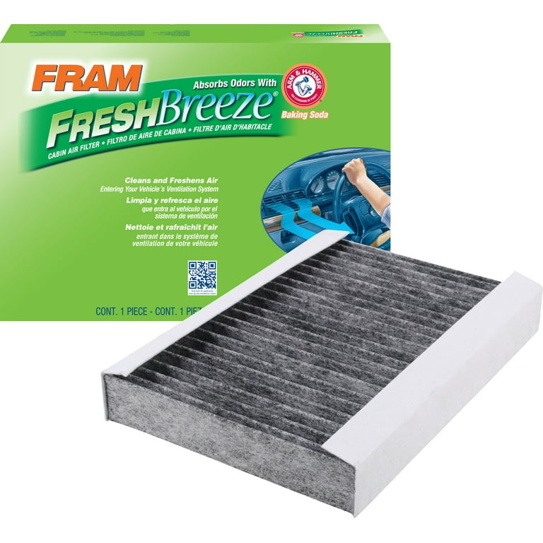 FRAM Fresh Breeze Cabin Air Filter CF11810 with Arm Hammer Baking Soda for Select Fiat Vehicles Fits select 2017 2023 JEEP COMPASS 2015 2023 JEEP