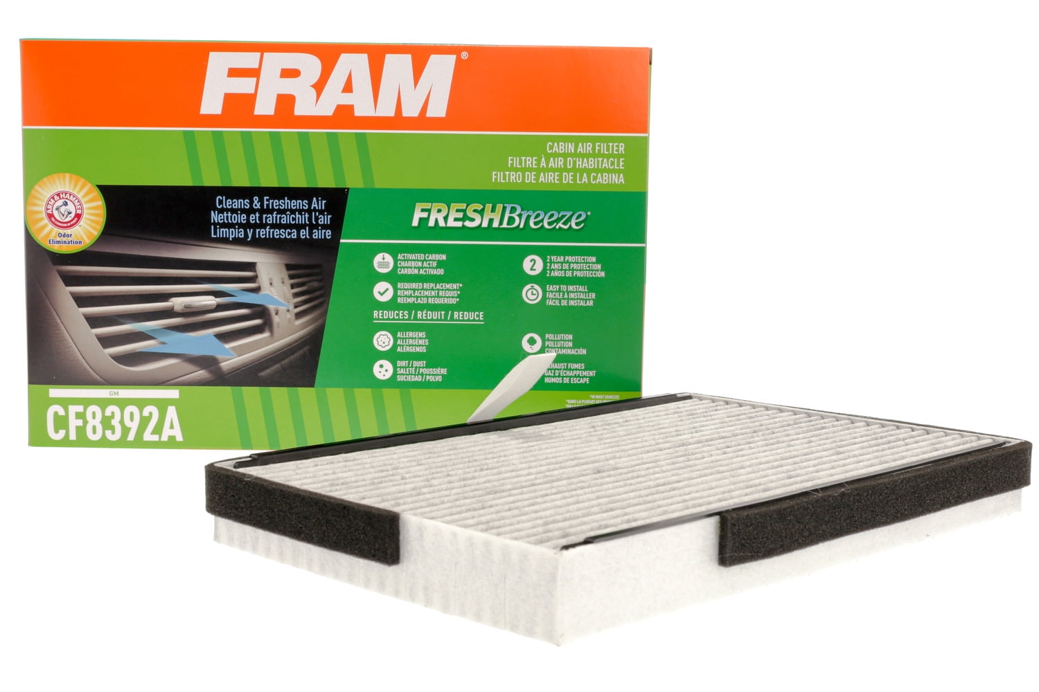 FRAM Fresh Breeze Cabin Air Filter, CF8392A Fits select 20002013 CHEVROLET IMPALA, 20142016