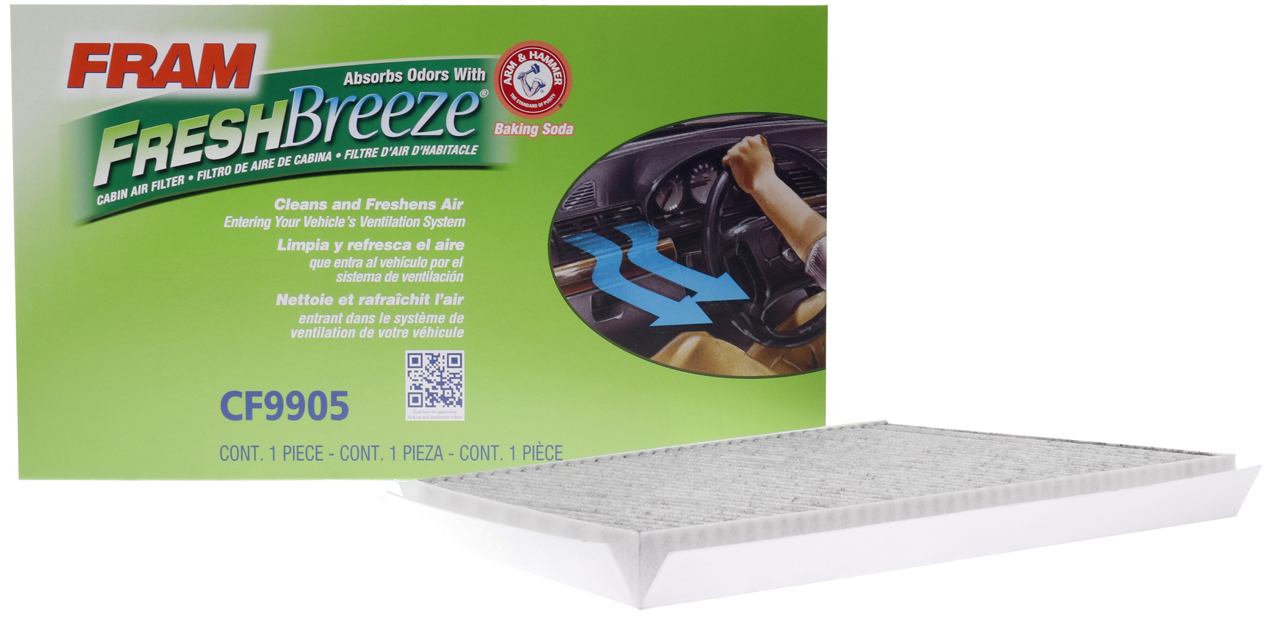 FRAM CF11925 Fresh Breeze Cabin Air Filter with Arm & Hammer