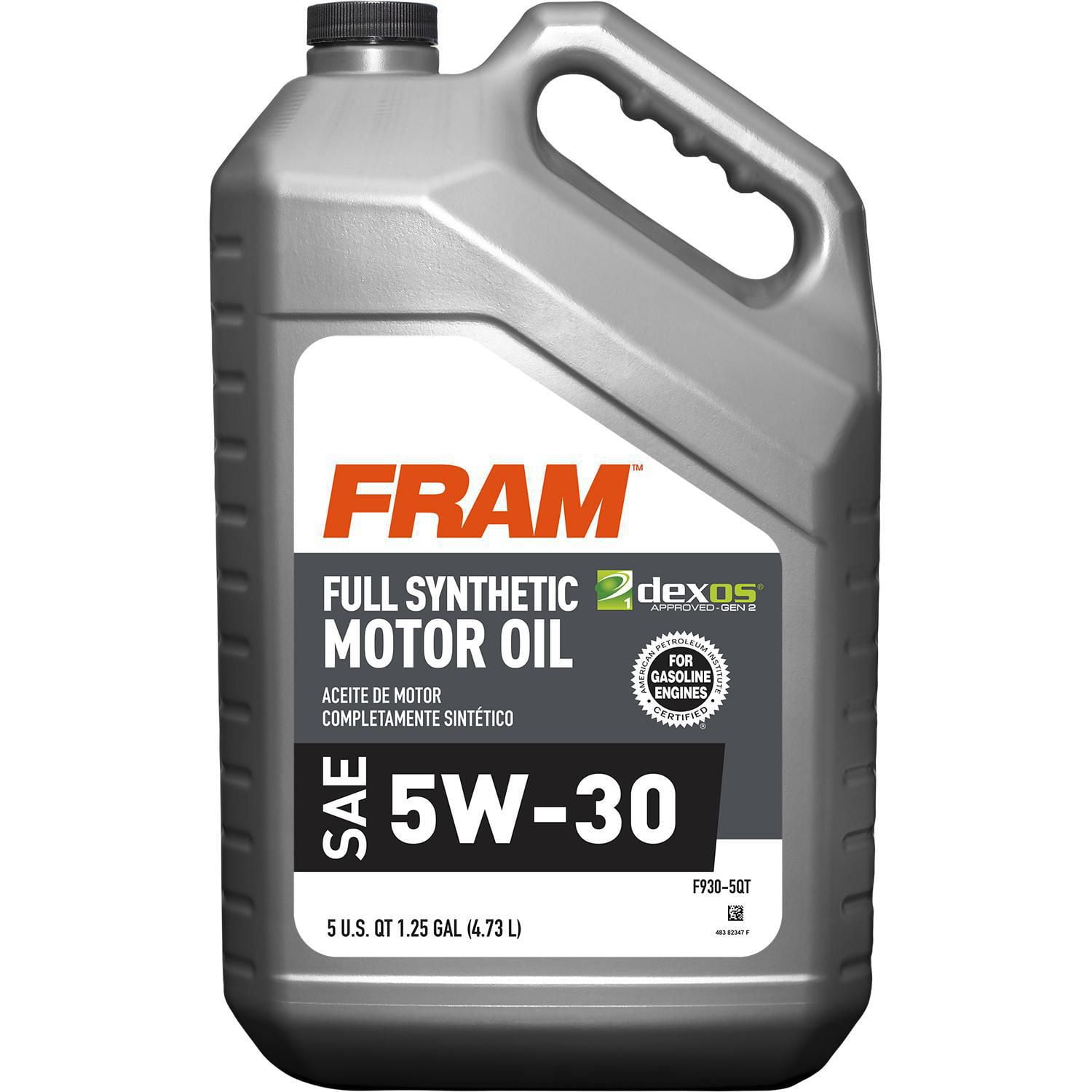 FRAM Full Synthetic 5W30 Dexos1 Gen2 Full Synthetic Motor Oil, 5 quart  bottle, sold by bottle 