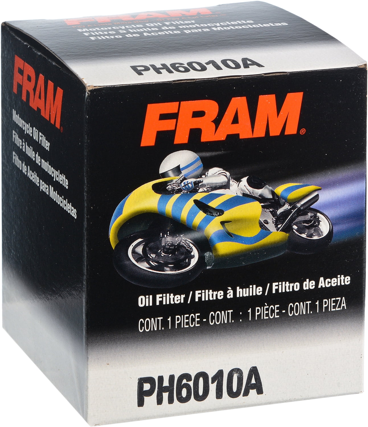 FRAM Motorcycle/ATV Oil Filter, PH6010A for Select Honda and Kawasaki