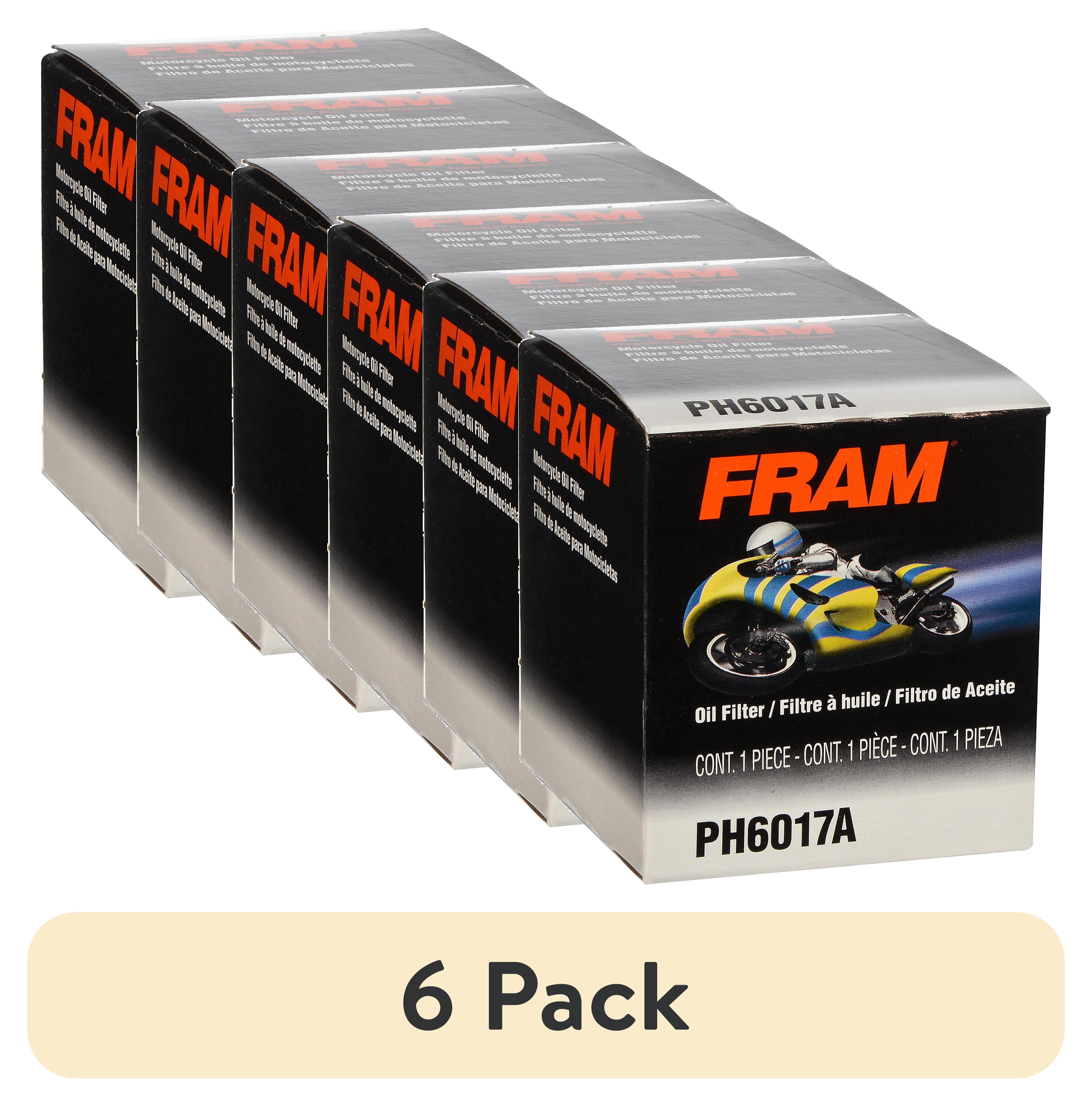 (6 pack) FRAM Motorcycle/ATV Oil Filter, PH6017A for Select Harley