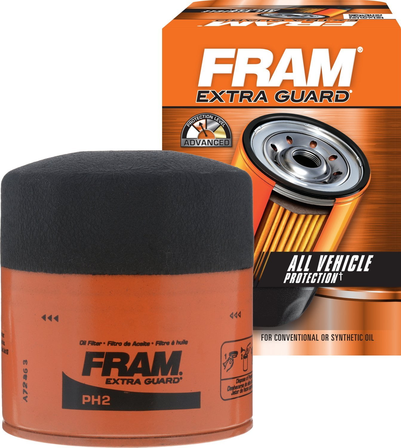 FRAM PH2 Extra Guard Passenger Car SpinOn Oil Filter Fits select 1993