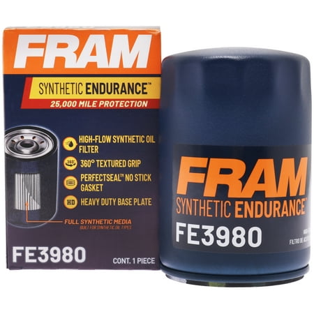 FRAM Synthetic Endurance Premium Oil Filter, FE3980, 25K Miles, Replacement Filter for Select Vehicles price history and forecast - FRAM FE3980