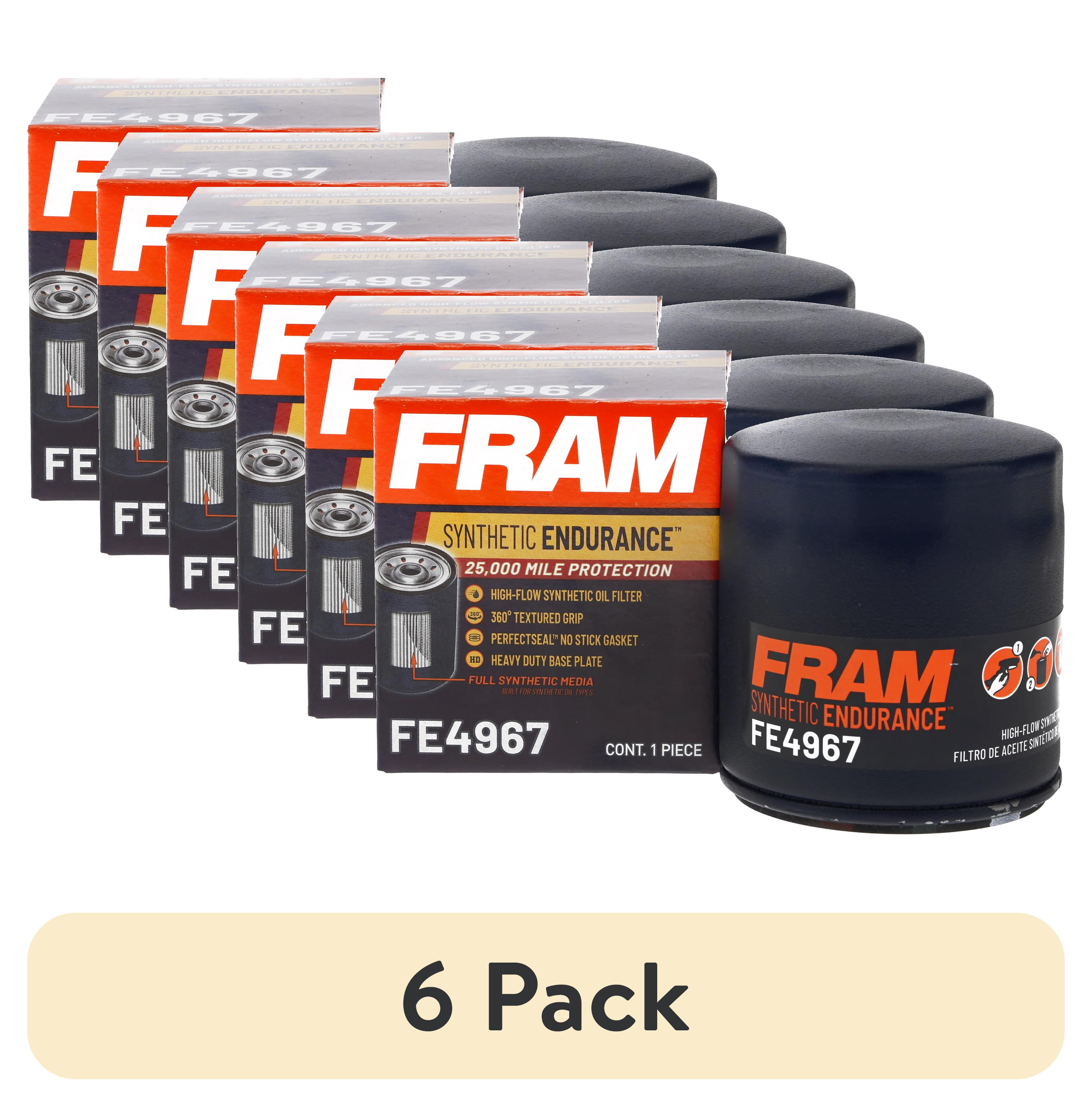 (6 pack) FRAM Synthetic Endurance Premium Oil Filter, FE4967, 25K mile
