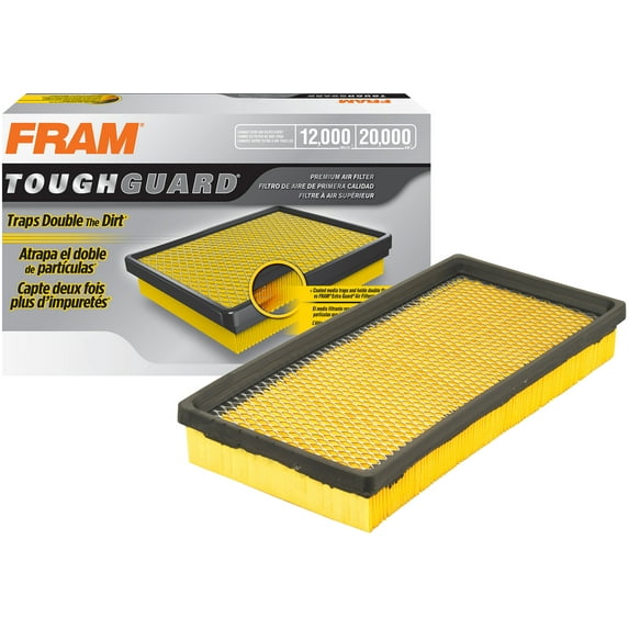 FRAM Tough Guard Engine Air Filter, TGA6366, 12K Miles, Engine Protection, for Select Vehicle