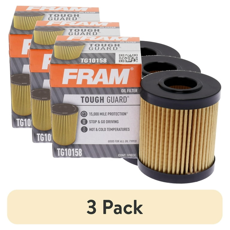 3 pack) FRAM Tough Guard Filter TG10158, 15K mile Change Interval 