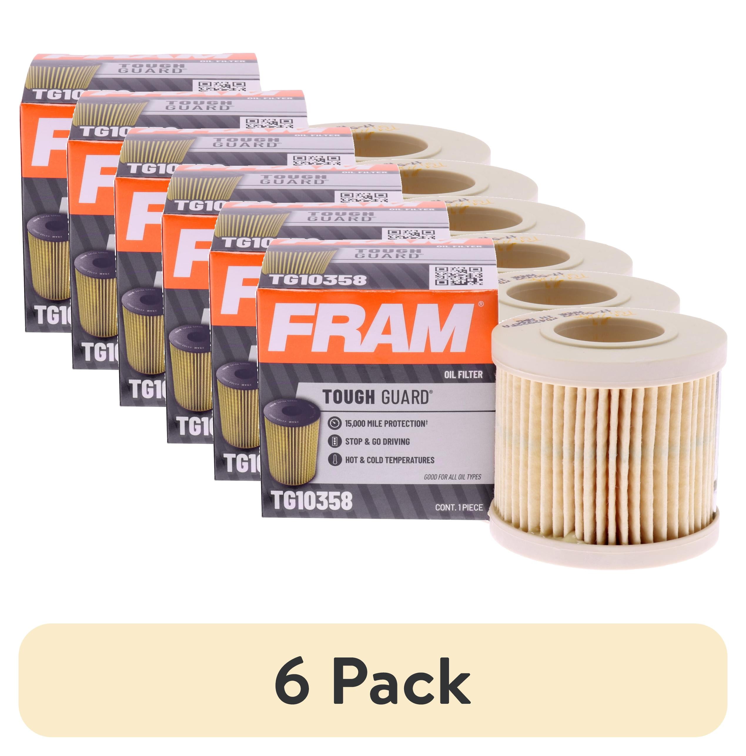 (6 pack) FRAM Tough Guard Filter TG10358, 15K mile Change Interval Oil