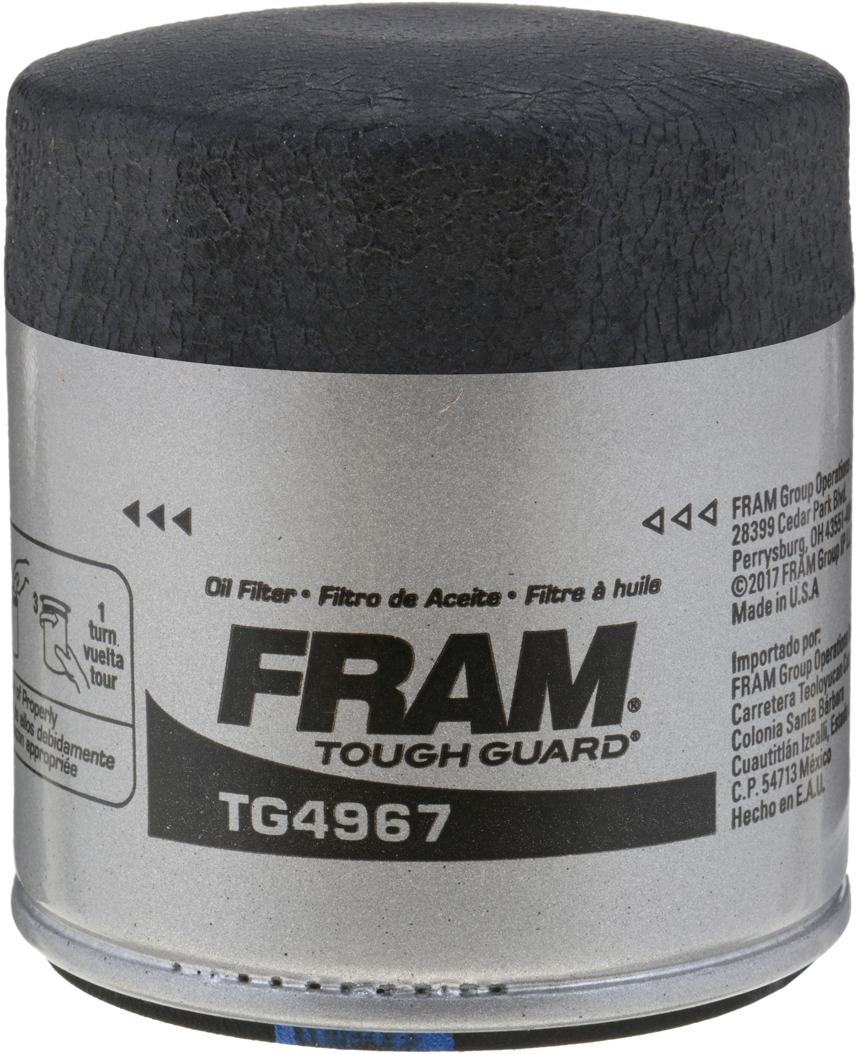 FRAM Tough Guard Filter TG4967, 15K Miles, Replacement Oil Filters, Fit for Selected Vehicles