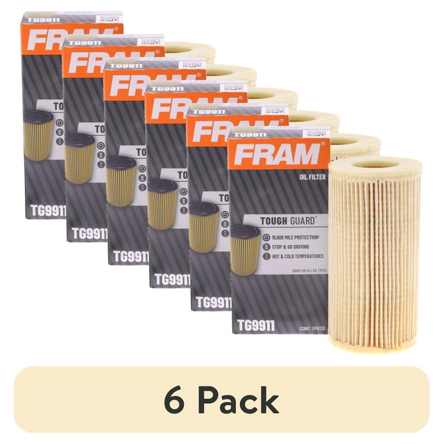 (6 pack) FRAM Tough Guard Filter TG9911, 15K mile Change Interval Oil