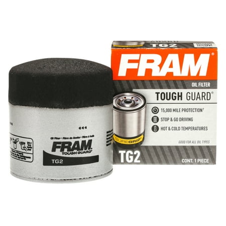 FRAM Tough Guard Oil Filter, TG2, 15,000 mile Replacement Oil Filter Fits select: 1993-2014 FORD F150, 2008-2012 DODGE RAM 1500