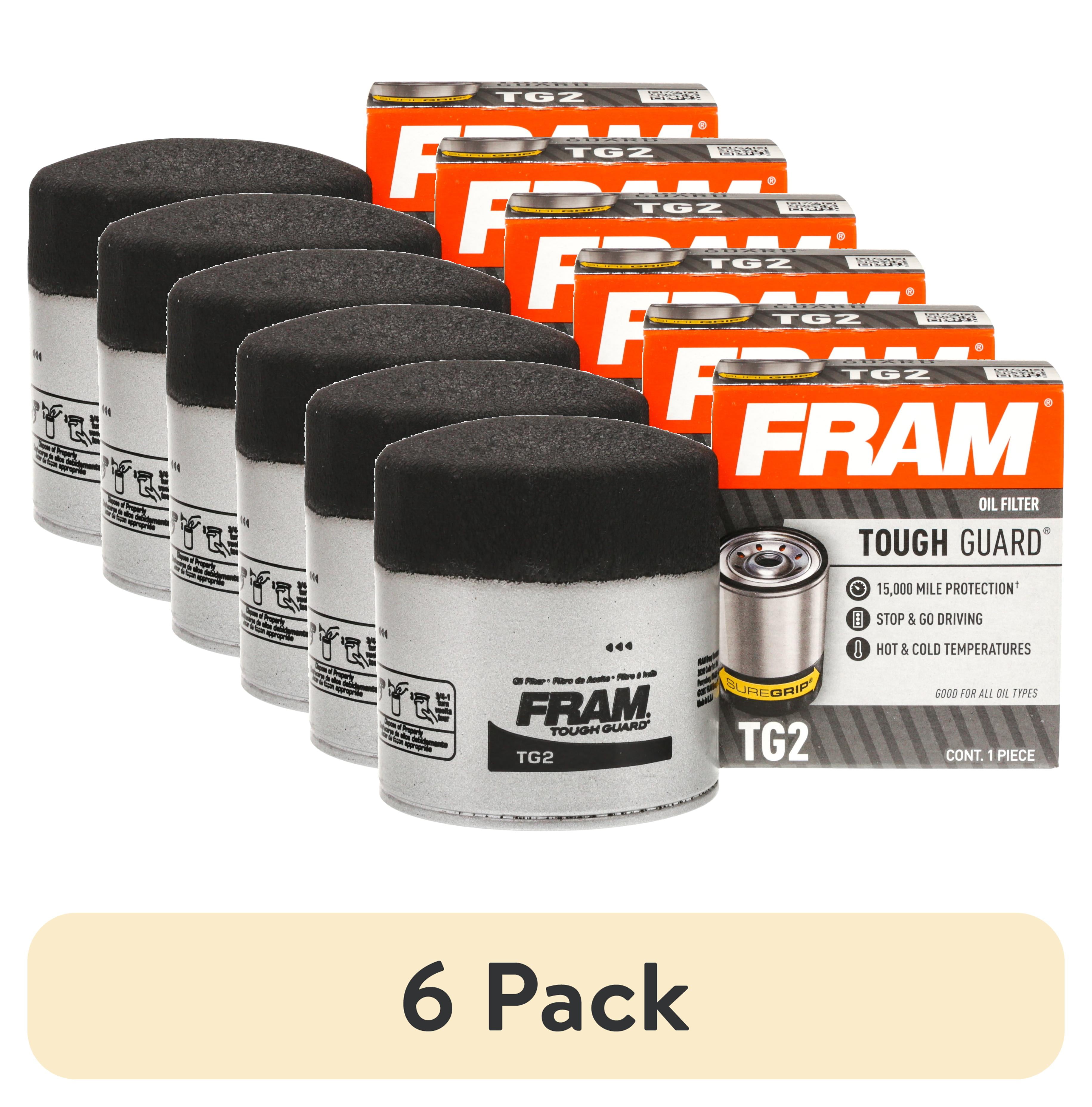 (6 pack) FRAM Tough Guard Oil Filter, TG2, 15,000 mile Replacement Oil