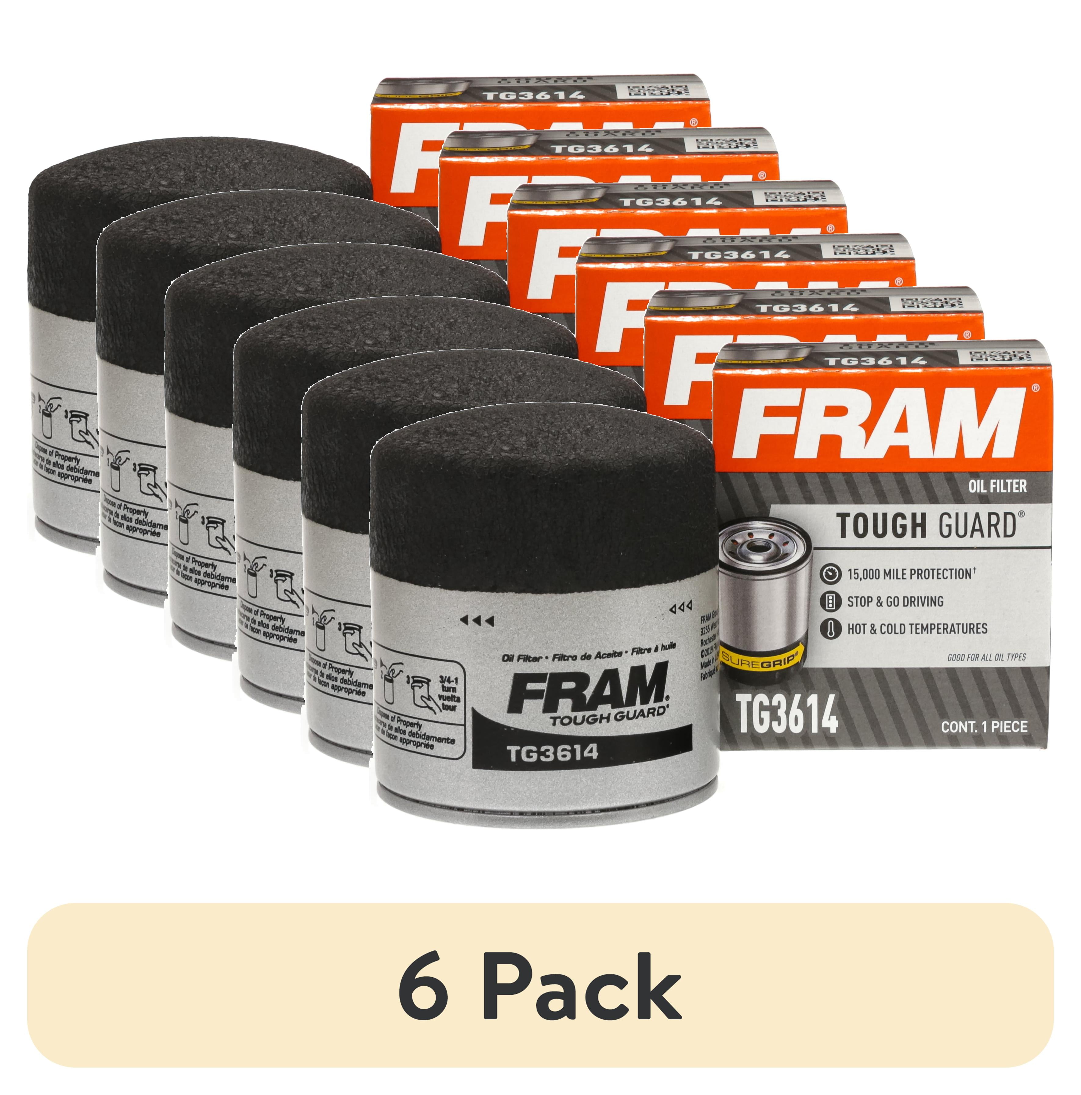 (6 pack) FRAM Tough Guard Oil Filter, TG3614, 15K mile Replacement