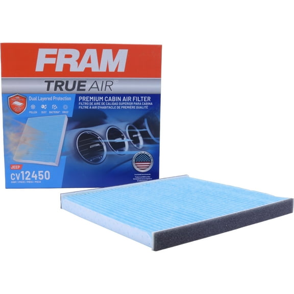 FRAM TrueAir Cabin Filter CV12450, with N95 Grade Filter Media