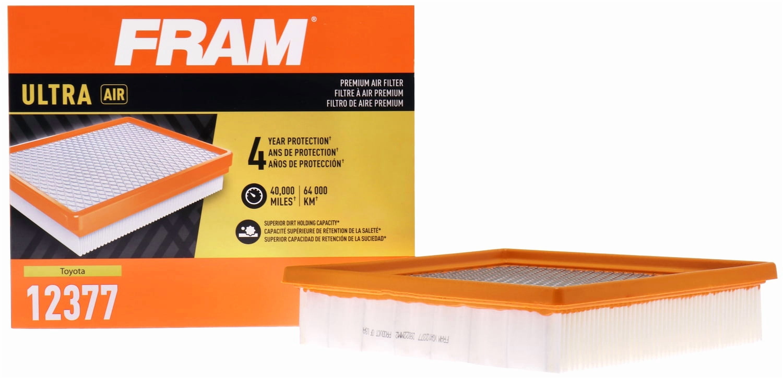 FRAM Ultra Air 12377, Premium Engine Air Filter, Replacement Filter for Lexus and Toyota Vehicles Fits select: 2019-2023 TOYOTA RAV4, 2018-2023 TOYOTA CAMRY