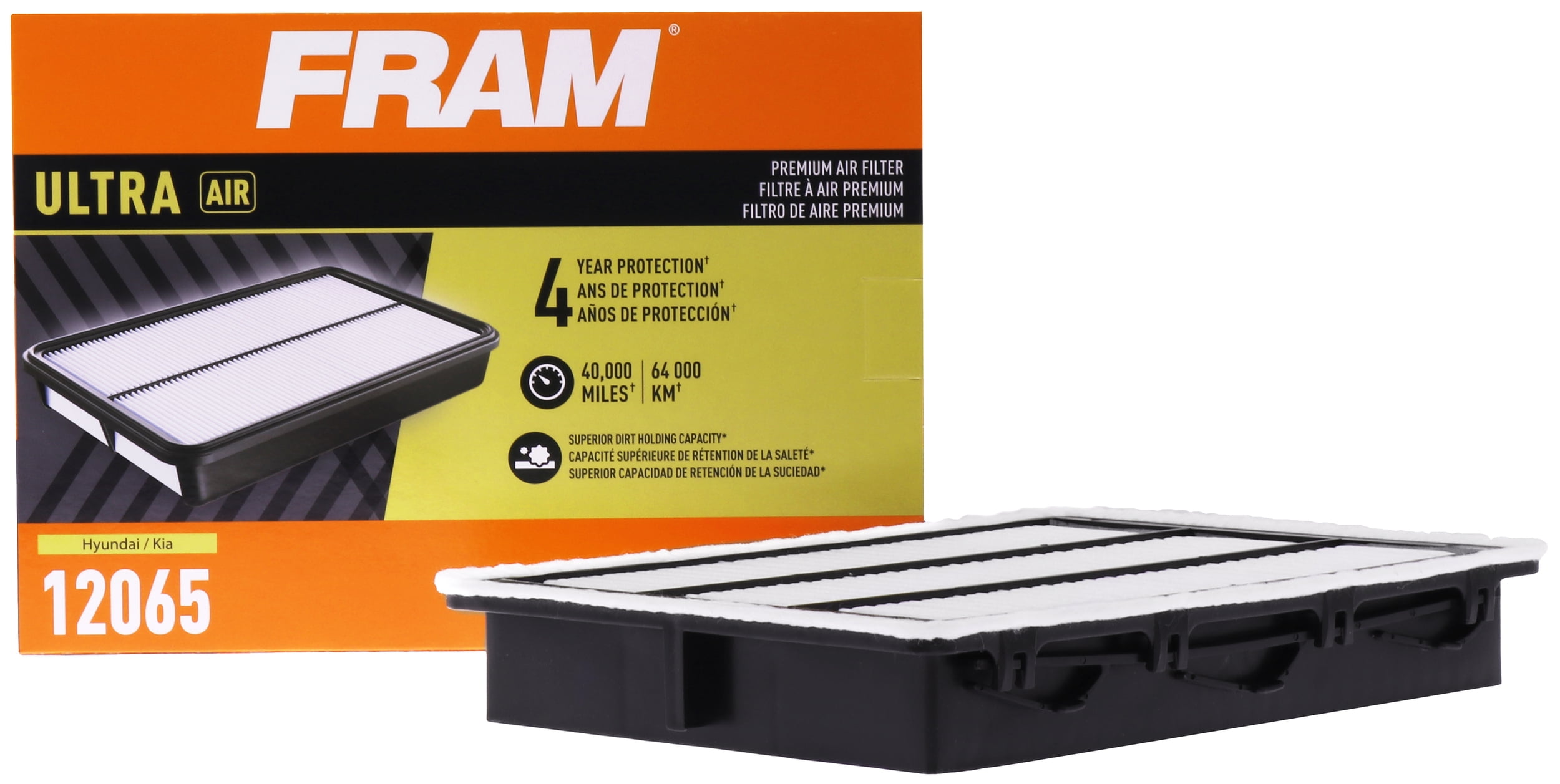 FRAM Ultra Premium 40,000 Mile Air Filter, 12065 for Select Hyundai and Kia Vehicles
