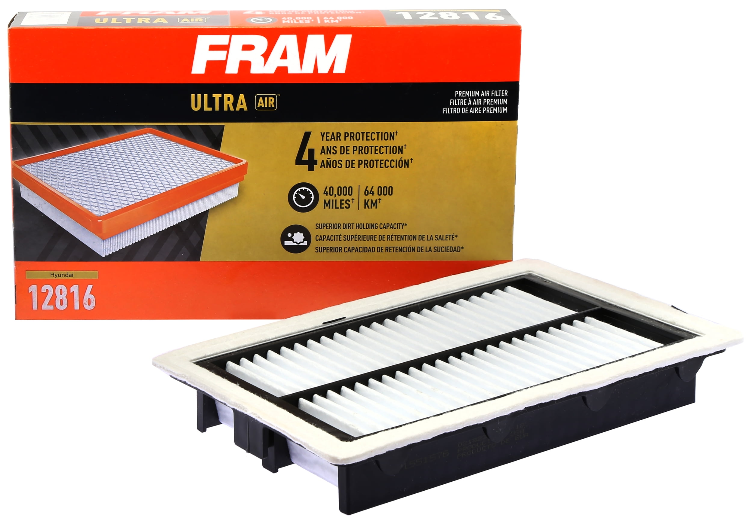 FRAM Ultra Air XGA12816, Premium Engine Air Filter, 40K mile Protection for Hyundai and Kia Vehicles Fits select: 2021-2023 HYUNDAI SANTA FE, 2021-2023 KIA SORENTO