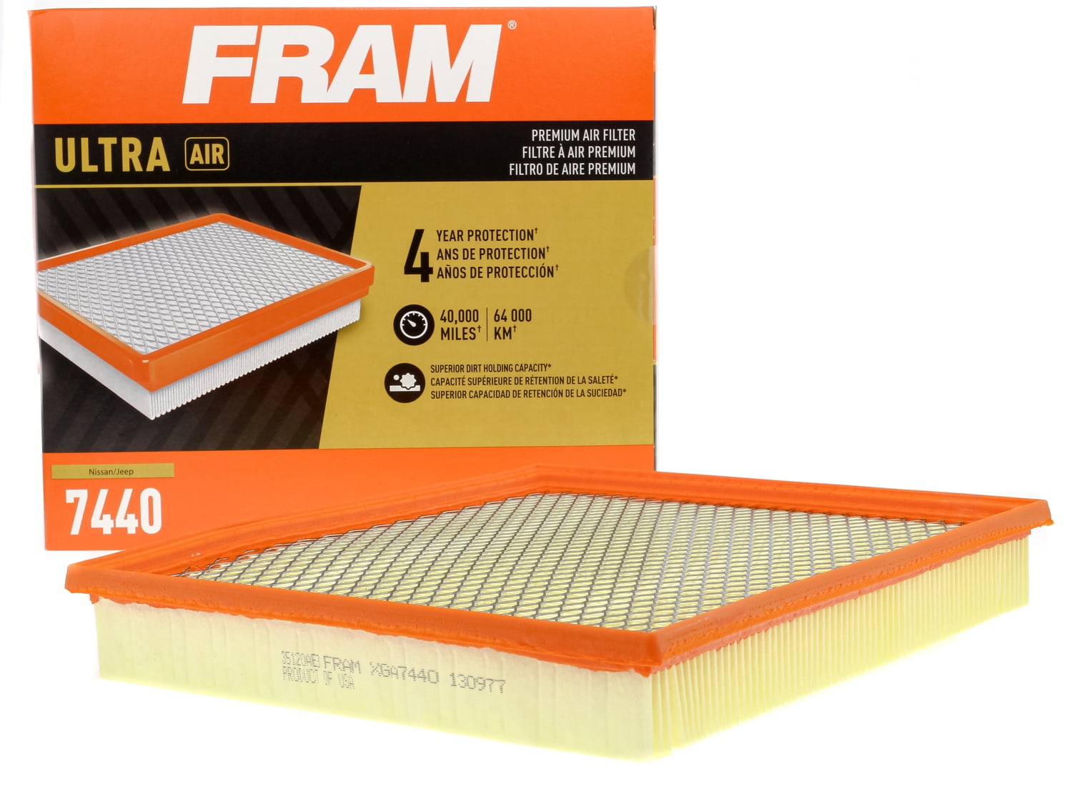 FRAM Ultra Premium 40,000 Mile Air Filter, 7440 for Select Nissan and Jeep Vehicles