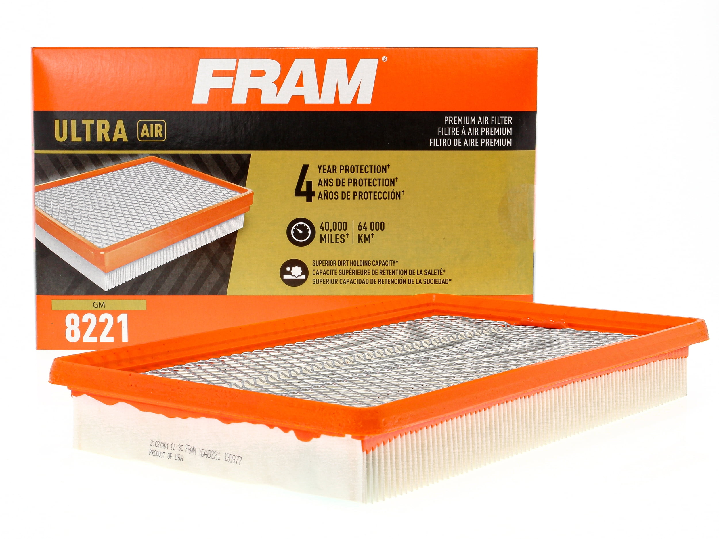 FRAM Ultra Air XGA8221, Premium Engine Air Filter, Fits Select Chevrolet, Pontiac, Oldsmobile Vehicles Fits select: 1997-2005 CHEVROLET MALIBU, 1999-2005 PONTIAC GRAND AM