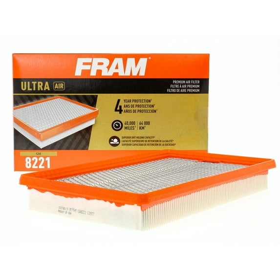 FRAM Ultra Air XGA8221, Premium Engine Air Filter, Fits Select Chevrolet, Pontiac, Oldsmobile Vehicles Fits select: 1997-2005 CHEVROLET MALIBU, 1999-2005 PONTIAC GRAND AM