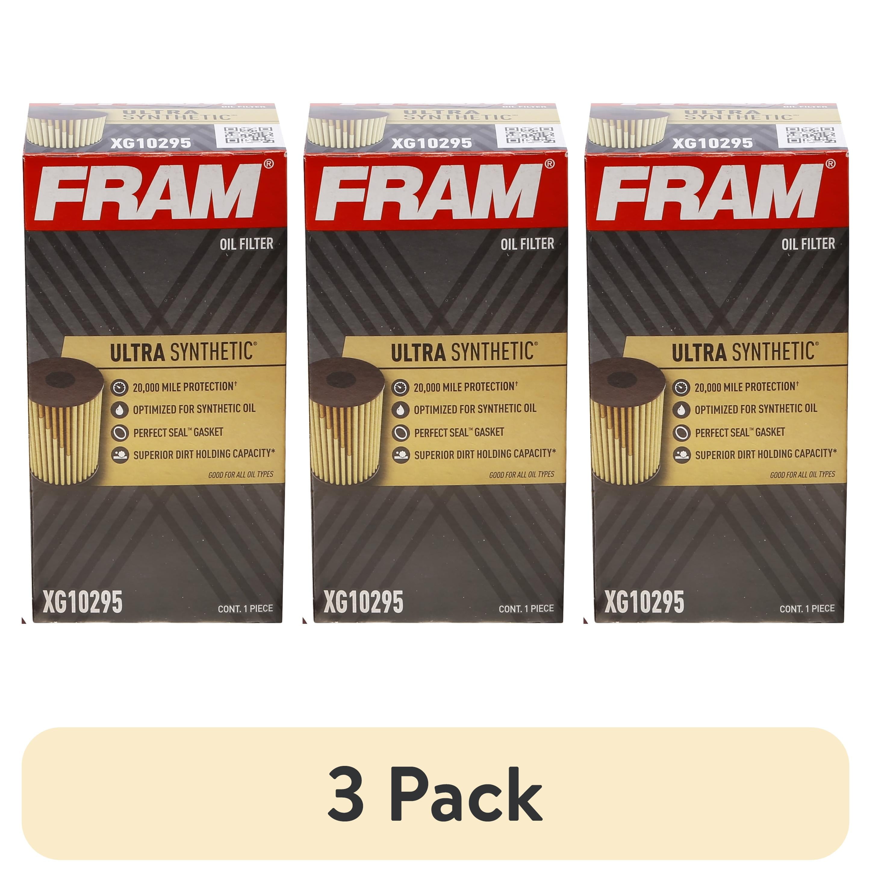 (3 pack) FRAM Ultra Synthetic Oil Filter, XG10295, 20K mile Replacement ...