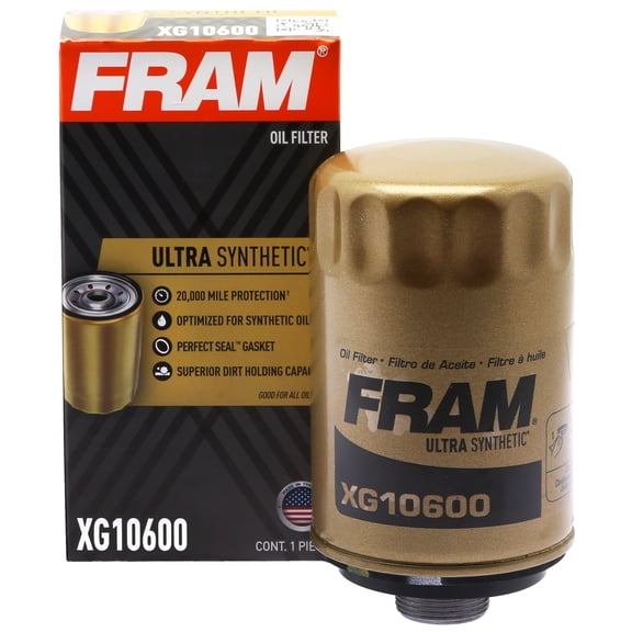 FRAM Ultra Synthetic Oil Filter, XG10600, 20K mile Replacement Filter for Select Vehicles