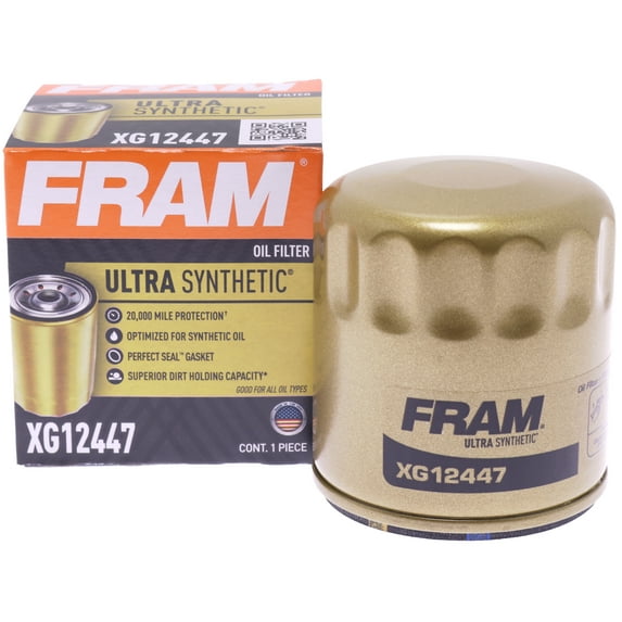 FRAM Ultra Synthetic Oil Filter, XG12447, 20K mile Replacement Filter