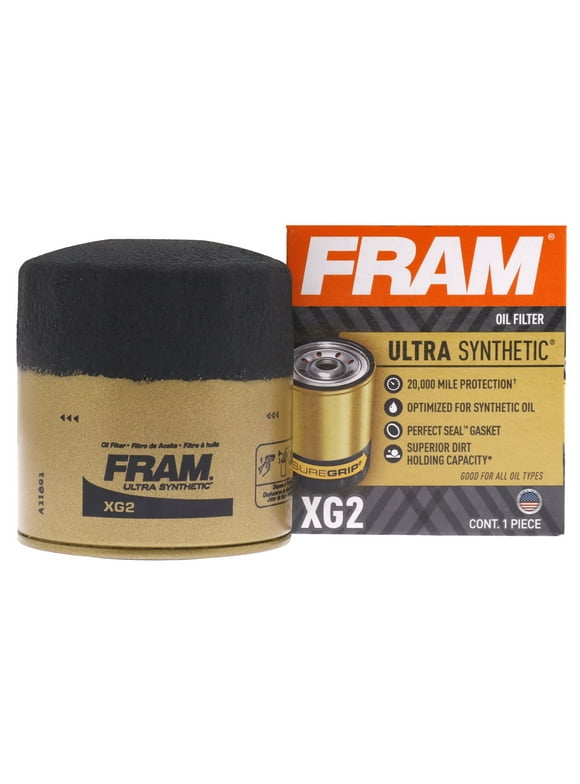 FRAM Ultra Synthetic Oil Filter, XG2, 20K mile Replacement Filter for Select Dodge and Ford Vehicles
