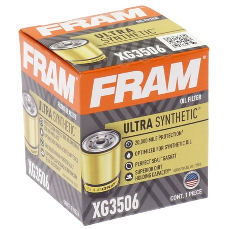 FRAM Ultra Synthetic Oil Filter, XG3506, 20K mile Replacement Filter for Select Chevrolet Vehicles