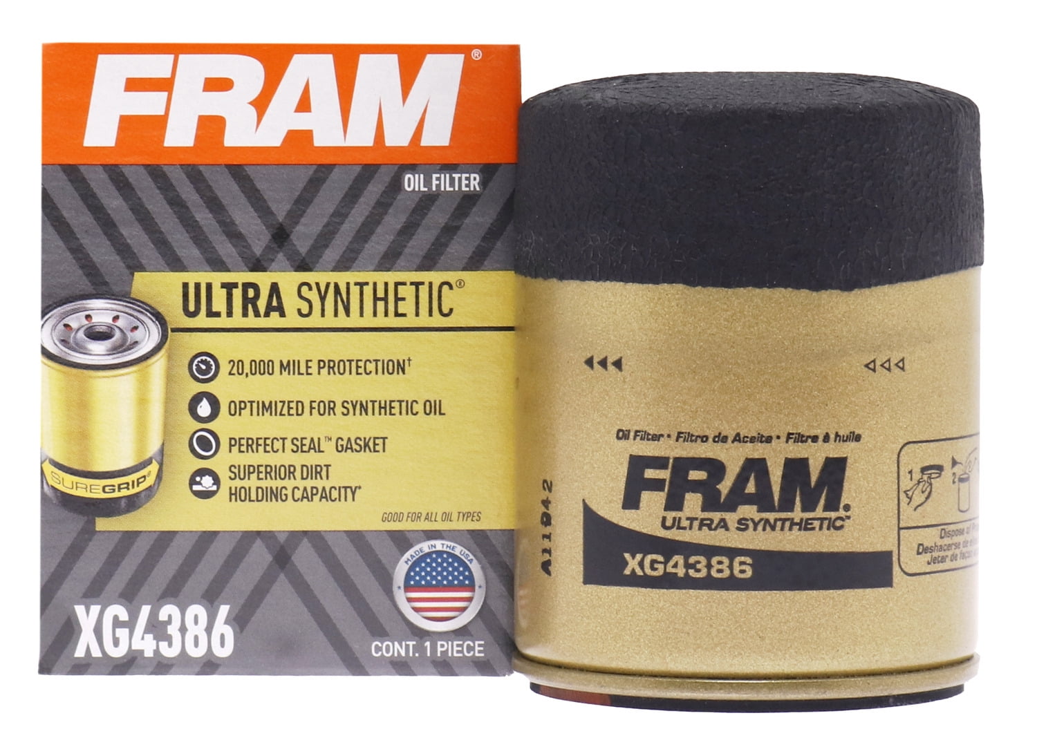 FRAM Ultra Synthetic Oil Filter, XG4386 Fits select: 2002-2011 TOYOTA ...