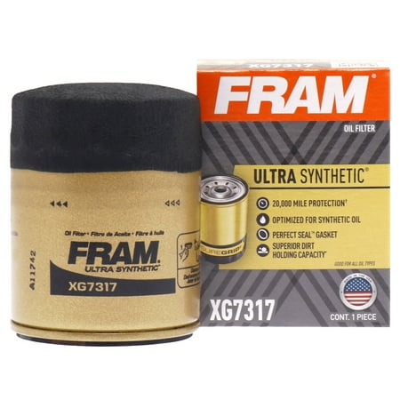 FRAM Ultra Synthetic Oil Filter, XG7317, 20K mile Replacement Oil Filter for Select Acura, Honda, Nissan Vehicles