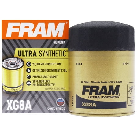 FRAM Ultra Synthetic Oil Filter, XG8A, 20K mile Replacement Filter for Select Vehicles