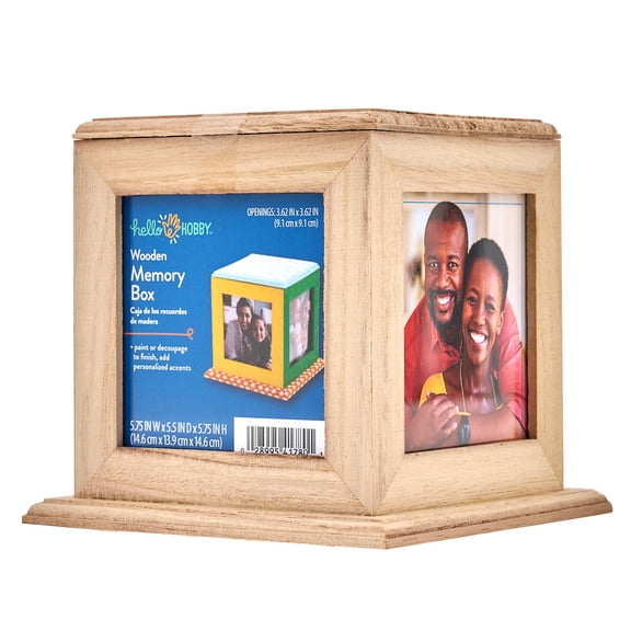 Hello Hobby Wood 4 Way Memory Frame, 5.75" x 5.75" x 5.5"