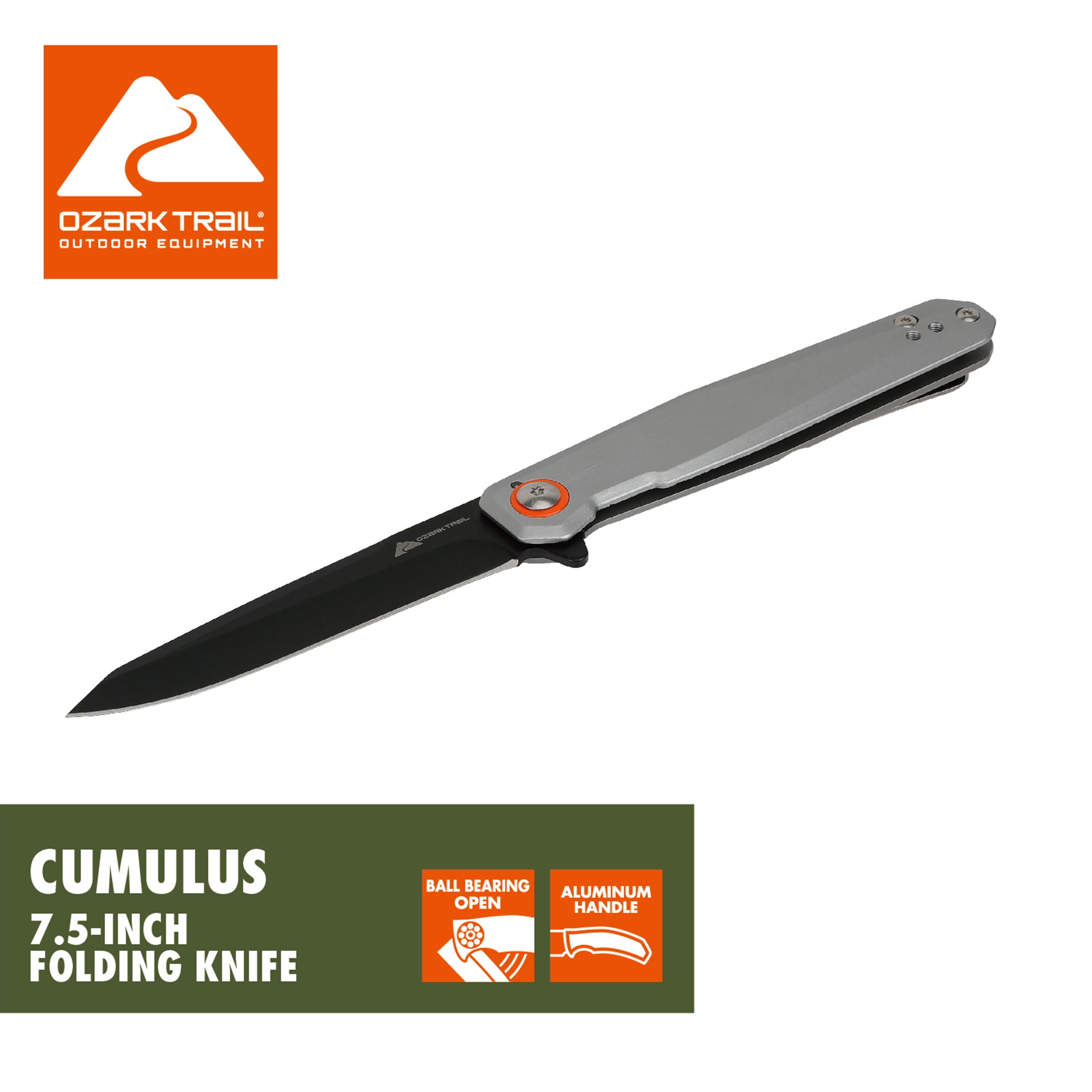 Ozark Trail Cumulus 7.5 in Frame Lock Folding Knife Silver