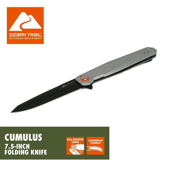 Ozark Trail Cumulus 7.5 in Frame Lock Folding Knife Silver