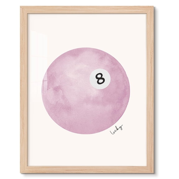 NO FRAME Trendy Pool Ball Wall Art Preppy Pink Lucky 8 Ball Prints Sports Game Pictures Wall Decor Girly Room Aesthetic Poster for Bedroom Living Room Home Dorm Decoration