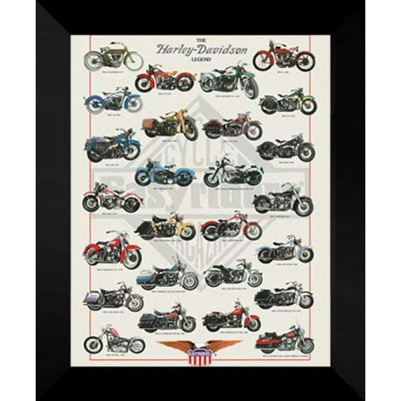 FRAMED Art Print 20x24 "Harley Davidson Legend"