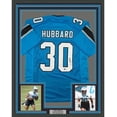thumbnail image 1 of FRAMED Autographed/Signed Chuba Hubbard 35x39 Carolina Blue Football Jersey Beckett BAS COA, 1 of 2