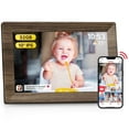 thumbnail image 1 of TEMASH frameo 10.1" Wood Grain WiFi Digital Photo Frame – 32GB Storage, IPS Touchscreen, Auto-Rotate, Wall Mount, Instant Sharing via frameo App, 1 of 9