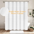 thumbnail image 1 of FRAMICS Heavy-Duty Waffle Shower Curtain Sets with Rug, 14-Piece Waterproof Fabric Bathroom Sets with Hooks, Hotel Quality, Machine Wash, 71.3" x 71.3" White, 1 of 10