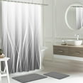 thumbnail image 1 of FRAMICS 15-Piece Ombre Gray Shower Curtain Sets with Rugs, Waterproof Fabric Striped Gradient Bathroom Sets, 72" x 72", 1 of 10