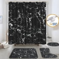thumbnail image 1 of FRAMICS 16-Piece Black Marble Shower Curtain Sets with Rugs, Modern Abstract Bathroom Sets, Waterproof Fabric Bathroom Curtain Decor with Hooks, 1 of 11