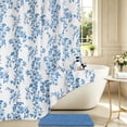 thumbnail image 1 of FRAMICS Blue Floral Shower Curtain Sets with Rug and Hooks, 14-Piece Heavy Duty Fabric Cottagecore Bathroom Sets, Waterproof and Mildew-Resistant, 1 of 11