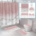 FRAMICS Pink Shiny (No Glitter) Marble Pattern Polyester Shower Curtain