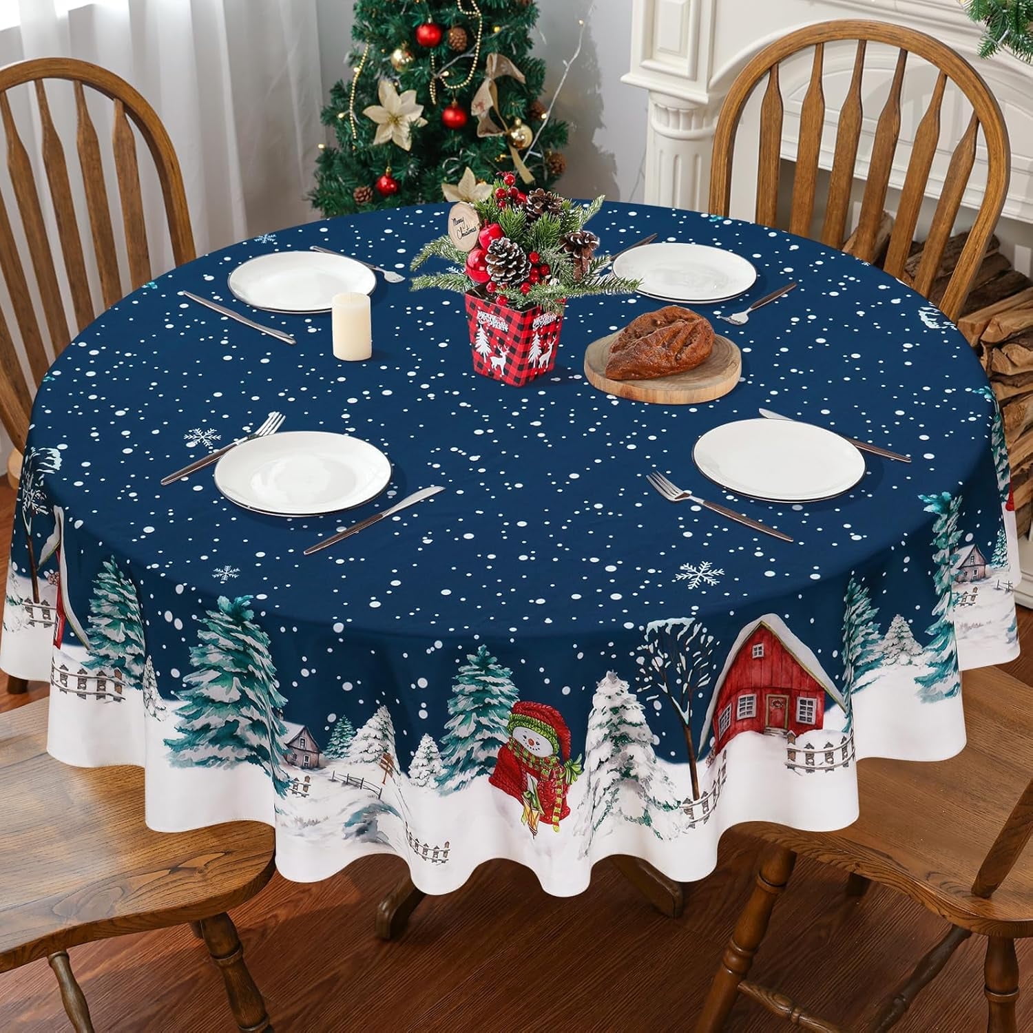 Round Christmas Table Clothnull