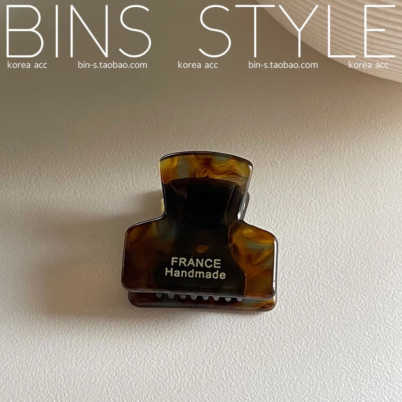 FRANCE Gold Label Mini Tortoise Shell Solid Color Hair Claw Clip - Elegant Fringe and Side Hair Accessory